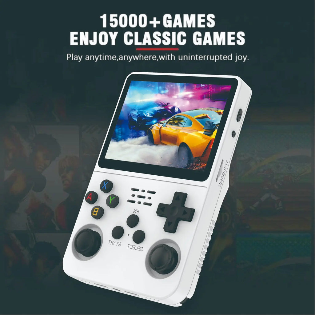 Compact retro gaming console with vibrant IPS display